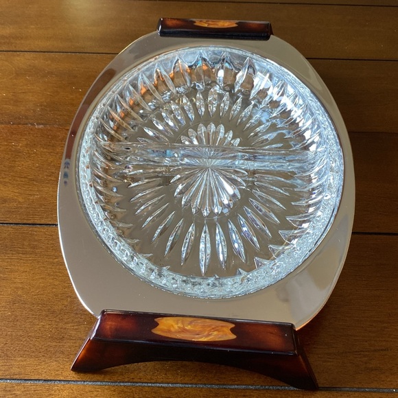 Vintage GOURMATES by Glo-Hill Divided Serving Tray Bakelite Handles - Picture 7 of 13